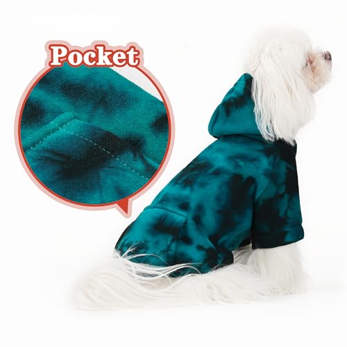 Chic Tie-Dye Dog Hoodie with Practical Pocket - Fashionable and Cozy Sweatshirt for Small, Medium, and Large Dogs, Ideal for Casual Outings and All-Day Comfort in Vibrant Colors. Cyan L - Image 8