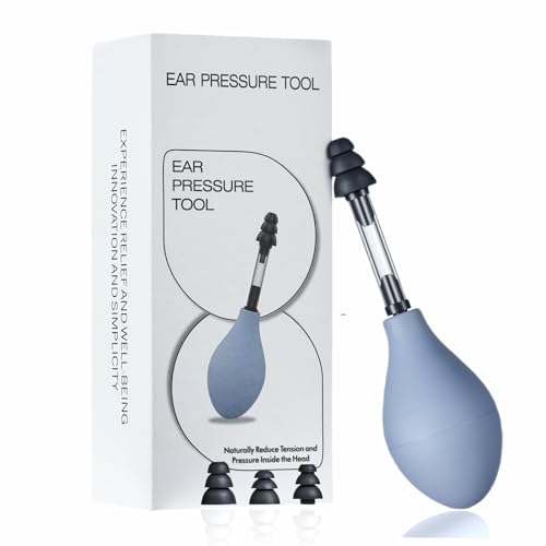 Ear Pressure Relief Suction Device, Migraine and Headache Relief Tinnitus Products with 3 Sizes, Airplane Ear Pressure Relief Through Inner Ear Pressure Balance (Grey, One Size)