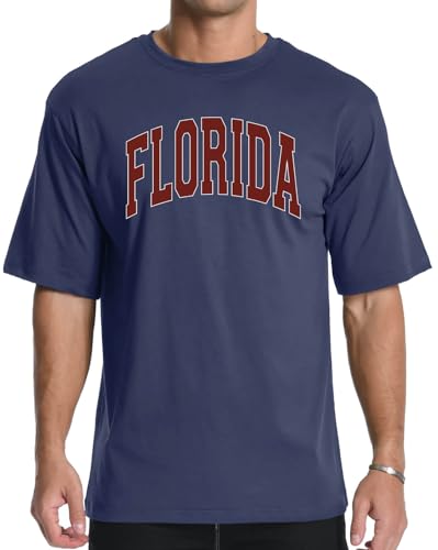 Aiyino Men's Graphic Tees Short Sleeve Florida Letter Print Crewneck Casual Regular T-Shirt for Men