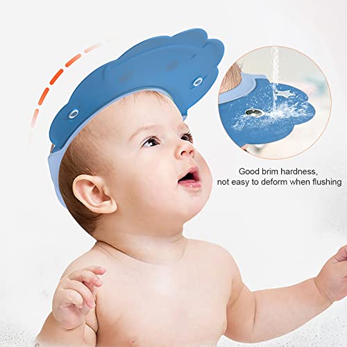 Image of 2 Pcs Baby Shower Cap Adjustable Girls Boys Hair Washing Shield Waterproof Ear Protective Shampoo Hat Soft Bath Head Cap Visor