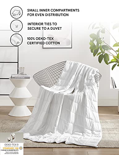 YnM Weighted Blanket,Heavy 100 Percent Oeko-Tex Certified Cotton Material, Bed Blanket for One Person of 210lbs, Ideal for Queen/King Bed (60x80 Inches, 22 Pounds, White)