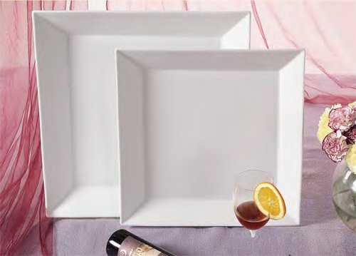 CAC China KSE-5 Kingsquare 5-Inch Super White Porcelain Square Plate, Box of 48