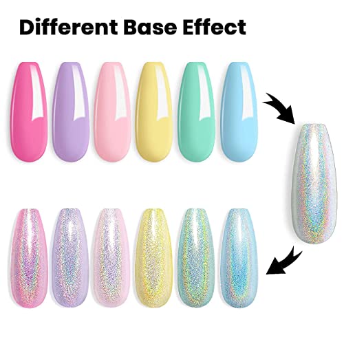 Set de esmaltes en gel para uñas 7 colores pastel 7.5 ml miniatura 2