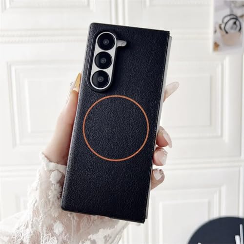 Coque fine en cuir PU pour Galaxy Z Fold7 noir antichoc