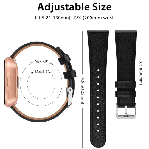Bracelet Fitbit Versa 2 réglable et confortable en cuir véritable Vancle - 3