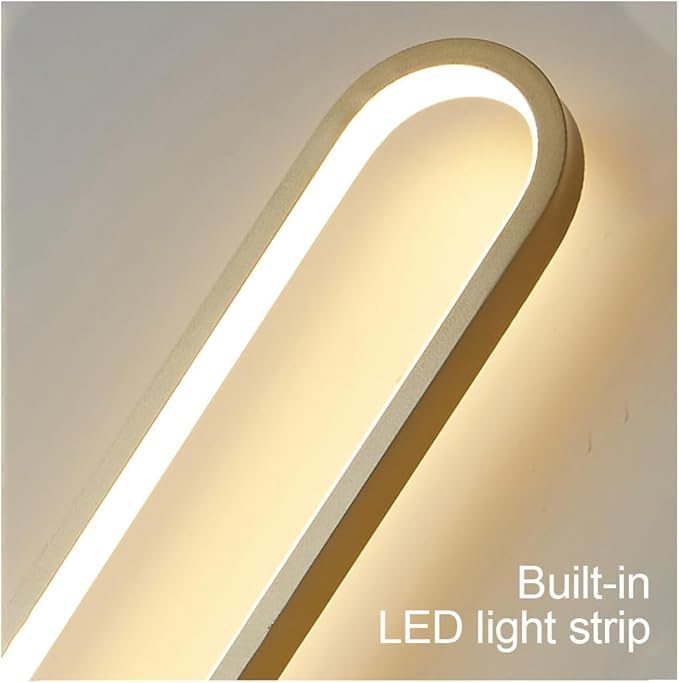 Image of Glowave Modern Golden Oblong LED Long Tube Wall Light for Bedroom Bedside Living Romm Hallway - Tricolour | Warm White, White, Natural White | (600mm) (Golden)