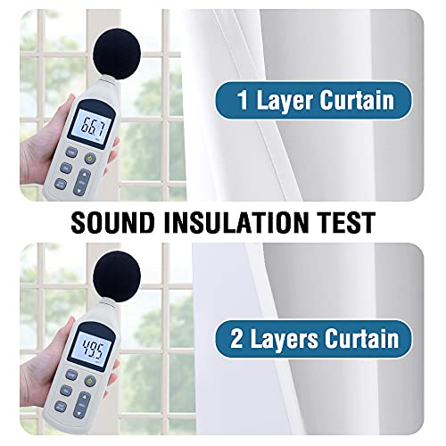 H.versailtex White Blackout Curtains 108 Inches Long (2 Layers) Light Blocking Lined Window Curtain Draperies For Bedroom Thermal Insulated Soft Thick Silky Grommet 2 Panels, White With White Liner #TOP4