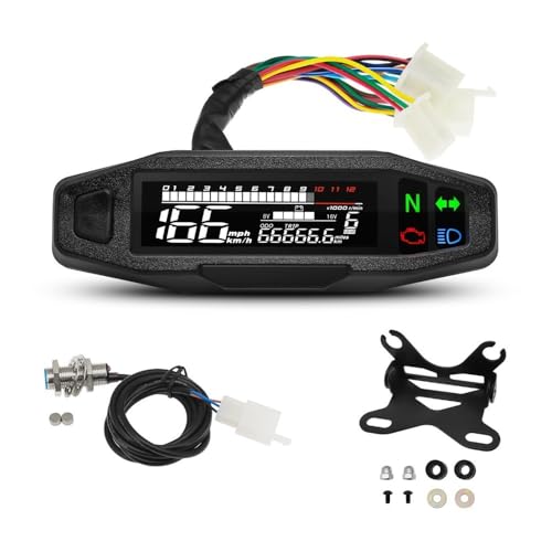 ゲージ オドメーター タコメーター KR200用オートバイダッシュボード計器スピードメーターデジタルスピードメーターLEDタコメーターターンシグナルライトインジケーター