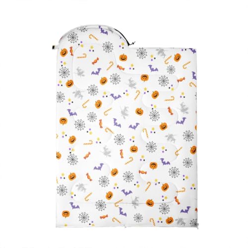 Feelyou Sleeping Bag Halloween Haunted House Kids para Camping, rectangular, capacidad individual, color Blanco, Negro y Naranja miniatura 2