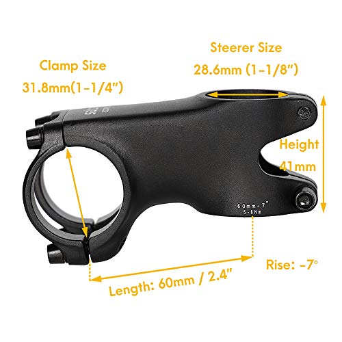 Satori Scorpion 60Mmx31.8Mm Rise -7 Degree Stem For Road Bike Bicycle Mtb - 3D Forged Alloy #TOP1