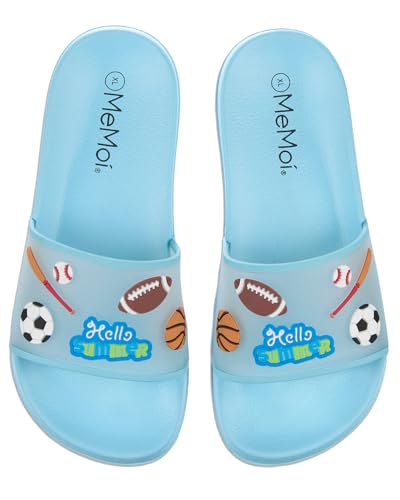 MeMoi Boys and Girls Super-Soft Cushioned Hello Summer Slide Sandal