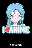 i love anime kawaii girl japanese anime journal notebook: lined 6x9 120 pages notebook, cute anime girl diary or notepad for sketching and writing, gift for all anime lovers