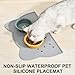 LOXGO 2pcs Dogs Bowl Feeding Mat with Raised Edges Silicone Skidproof Pet Food Feeding Pad Feeding Tray Placemat