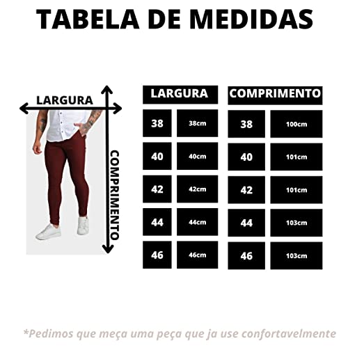 Calça Alfaiataria Social Super Skinny Sarja Masculina Premium (42, Branco)