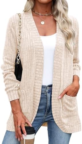 Halife Women's Fashion Cardigan Sweaters Lightweight Open Front L...