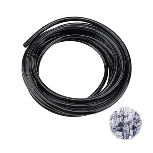 Luftschlauch 10mm Außen x 6.5mm Innen, SRJQXH 5m Schwarz Druckluftschlauch, Pneumatik Schlauch ist Geeignet für Pneumatische Geräte und Luftkompressor
