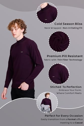 Image of GODFREY Woolen Full Sleeve Sweaters for Men Winter Wear - Turtle Neck Pullover for Men Stylish