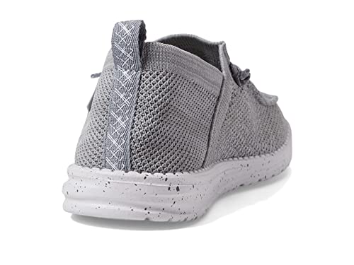 Image of HEYDUDE Women's Wendy Halo Slip On Shoe, Grey Size 9 | Lightweight Casual Loafer with Elastic Laces and Removable Foam Insole