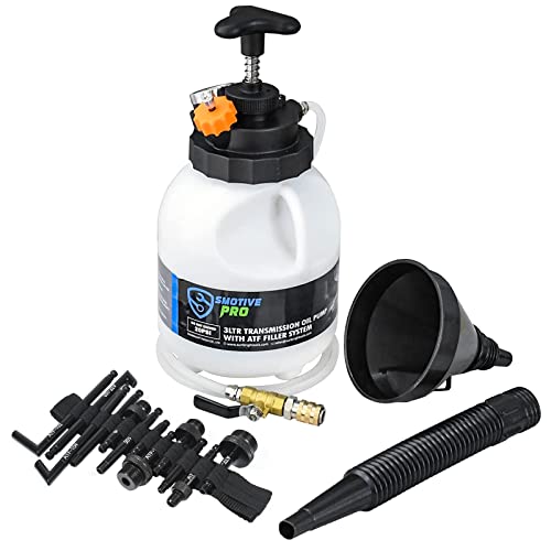 SMOTIVEPRO Automotive Transmission Fluid Pump ATF Filler System 3L Manual Fluid Transfer Pump with 12 Aluminum Alloy AdaptersTransmission Fluid Extractor