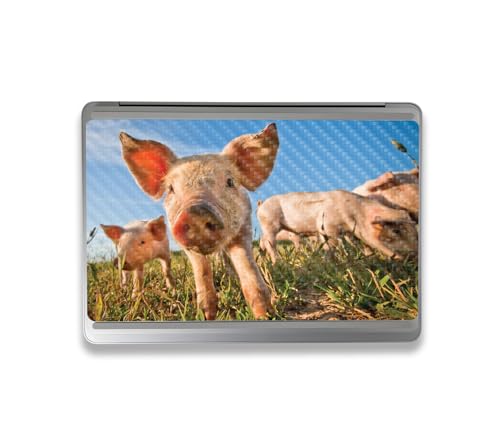 Image of MightySkins Carbon Fiber Skin Compatible with Microsoft Surface Laptop Studio 2 (2023) Full Wrap Kit - Pig Face | Protective, Durable Textured Carbon Fiber Finish | Easy to Apply | Made in The USA