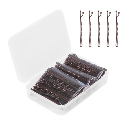 Eupneicu Mollette Capelli, 150 Pezzi Mollette Capelli, Scatola Portaoggetti per Acconciature da Donna per Ragazze [Marrone]