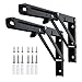 2 Pièces Equerre Rabattable Murale Noir Acier Inoxydable Equerre Rabattable Murale Étagère Murale Pliante peu Encombrante Tablette Rabattable Support Console Pliable Pour Garage, Chambre (350 mm)