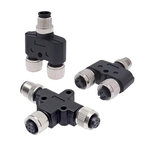 Conector M12 código A de tres vías con diseño en Y de 4 pines 3