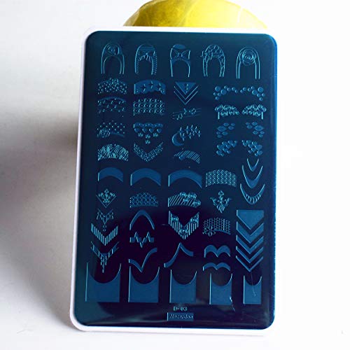 2Pcs Big Size Fire French Style Nail Stamping Plates Flame Theme Nail Stamp Templates Striped Line Geometric Image Printing Stencil Tool #TOP1