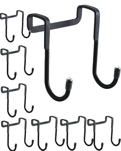 Image of SUSUJIN 8pcs 304 Stainless Steel Double S Hook, Cabinet Hooks for Kitchen Closets, Bathrooms, Drawers, Wardrobe Doors, Cabinet Doors Can Be Used to Hang Bags, Clothes and Towels(Black)