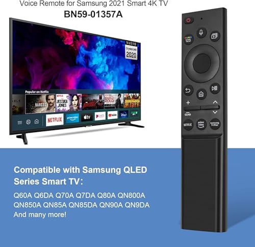 Image of BN59-01357A Replacement Voice Remote Control fit for Samsung TV QN75Q60AAFXZA QN55Q6DAAFXZA QN55LS03ADFXZA QN55Q8DAAFXZA QN50QN9DAAFXZA QN65QN85DAFXZA QN85QN850AFXZA