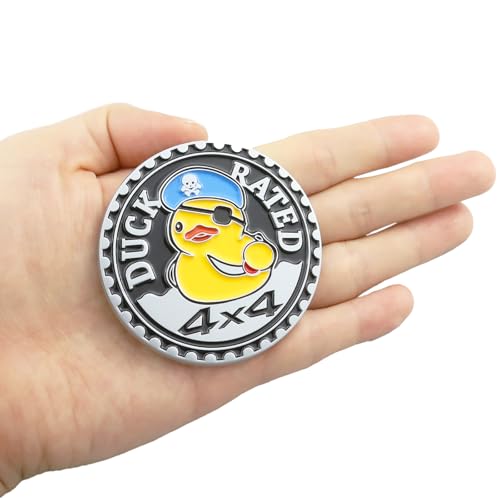 Image of Cute Duck Rated Emblem 4 X 4 Car Sticker for Truck Compatible with Jeep Wrangler Vehicles (Cute Duck-2)
