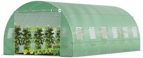 ACHATPRATIQUE Grande Serre de Jardin 18m2 en Acier galvanisé - Ta...