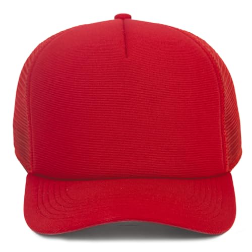 Boné Trucker Liso Aba Curva Com Regulagem (Vermelho)