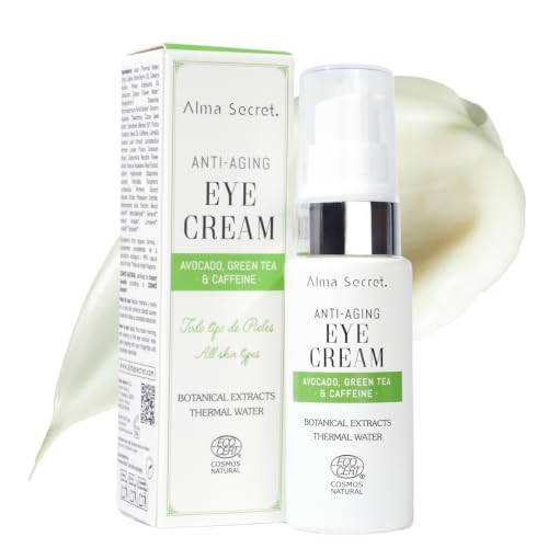 ALMA SECRET | Contorno de Ojos de Aguacate - Ojeras y Bolsas - Hidratante y Revitalizante - Cafeína, Coenzima Q10 y Ácido Hialurónico - Todo tipo de pieles - 20 ml