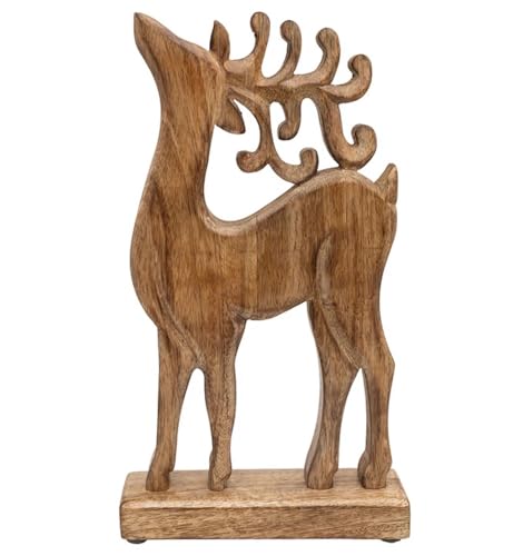Image of Boston International Christmas Statue Tabletop Figurine Winter Holiday Decorations for Home, Small, Whimsical Deer