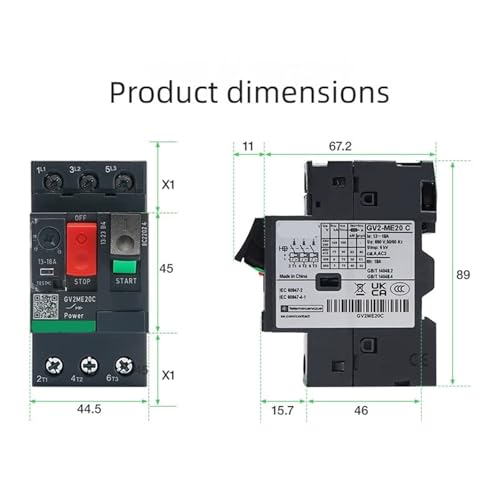 Disjoncteur moteur triphasé GV2ME22C stop surcharges moteur - 2