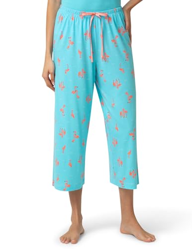 Image of HUE Women's Summer Vacation Pajama Separates, Soft, Whimsical Print Pjs with Tropical Beach Themes, Flip Flops, Cocktails