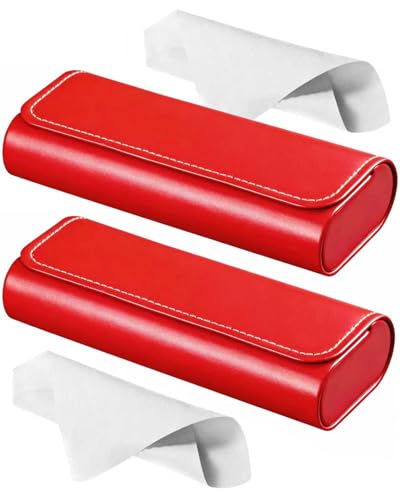 Image of RayLove Hard Shell Glasses Case, Lightweight Leather Eyeglass Case, Travel-Friendly Sunglasses Protector for Men & Women