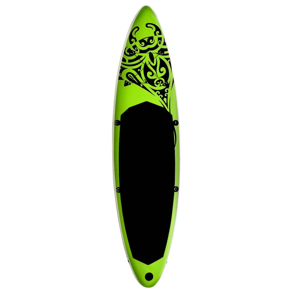 Set di tavola da SUP gonfiabile, 320 x 76 cm, verde, per sport acquatici, surf, touring, yoga, per adulti e bambini, include pompa, zaino, guinzaglio, pinna e accessori