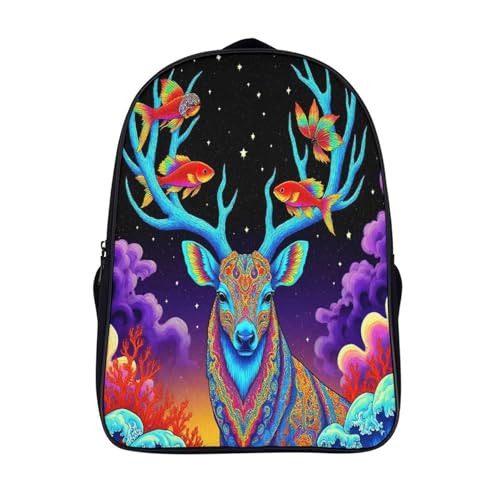 Sac à dos cerf 3D à grande capacité et 2 compartiments pour école