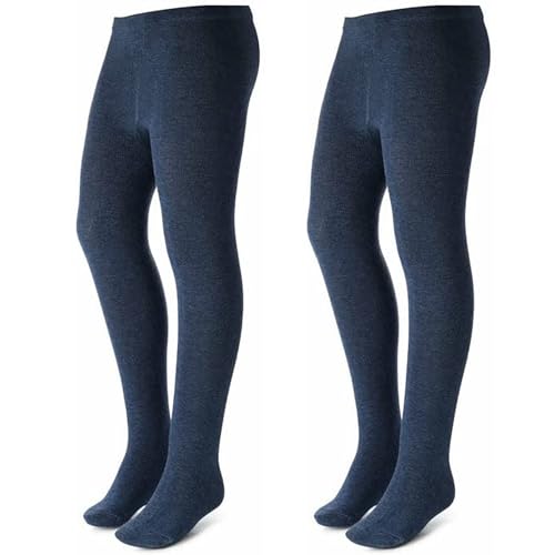 Lista de Medias para Niña para comprar hoy. 44 Mallas Medias para Niña 2 Piezas Diseño Liso 100% Algodón Orgánico sin Costuras Ajuste Perfecto para Uso Diario, Azul 9-12 Años