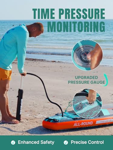 Image of Niphean PRO Extra Large Inflatable Paddle Board with Seat, 11'6 inch /12'6 inch SUP | Stand Up Paddle Board with Pressure Gauge, StabilTrac Fin, Upgraded All-Round /Touring SUP for Adult Adventures, 2+1 Person