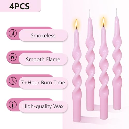 Bougies coniques torsadées pour décoration de table de mariage chic - 2