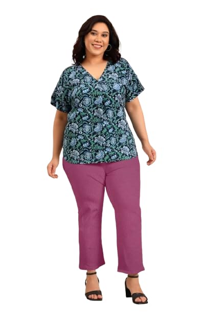 Image of Fashion Plus PlointTrandy Textured Trousers for Women | Women Loose Fit Trousers | Women's High-Waisted Pant | Women Trousers Pants | Korean