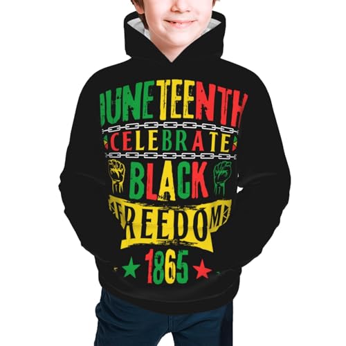 Juneteenth 1865 Sunflower Black History Month Hoodie Youth Hooded Sweatshirt 3D Digital Printed With Pockets Tops
