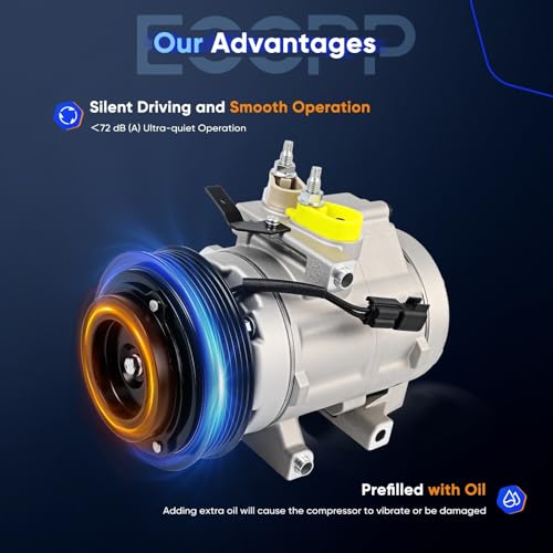 Image of ECCPP AC Compressor for Ford for F-250 Super Duty for F-350 Super Duty 5.4L 6.8L 2008-2010 for Ford for F-450 Super Duty for F-550 Super Duty 6.7L 7.3L 2016-2022 Air Conditioning Compressor