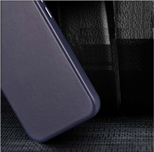 Coque iPhone 14 Pro Max cuir véritable bleu GUMMMY ajustement parfait - 6