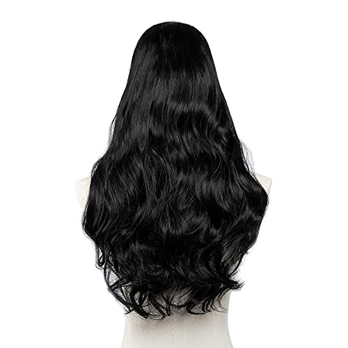 Sarla Black U Part Hair Extensions Clip In Long Synthetic Wavy Curly Full Head Hairpiece For Black Women 24 Inch #TOP1