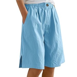 Generisch Leinenhose Damen Trainingshose Hellblau XXXL