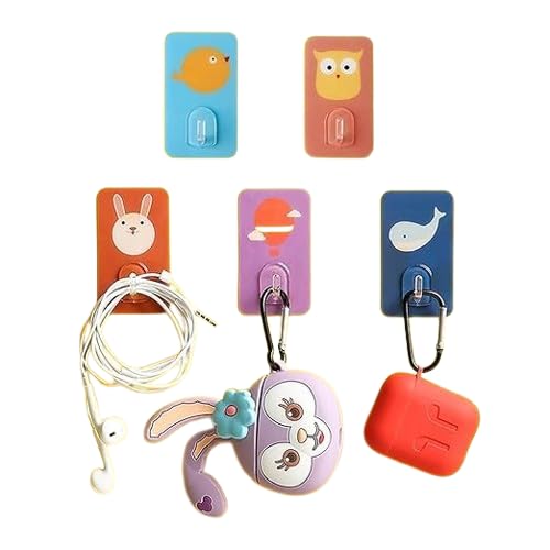 BELARO (Pack of-6 Strong Self Adhesive Hanger Wall Hooks Without Drill for Heavy Duty Items, Kitchen & Bathroom Accessories, Cloth, Spoon Hanging Suction Hook No Nails Sticker (Design-9)